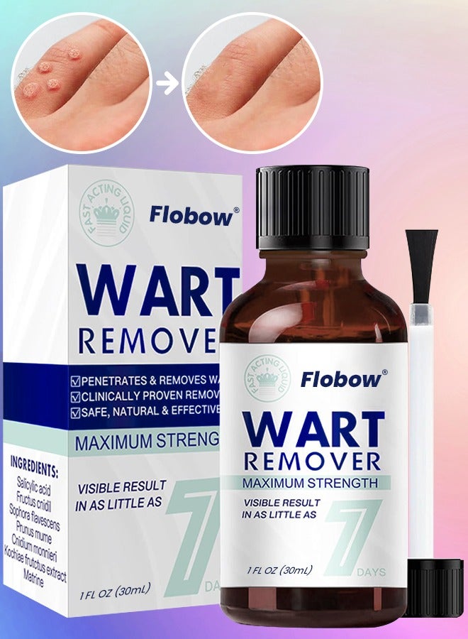 Flobow Wart Remover Liquid Herbal Ingredients Safe Body Warts Treatment for Acne Moles Scar Wart Treatment Wart Remover Oil for Face Body Wart Remover Gel 30ml  - Image 1