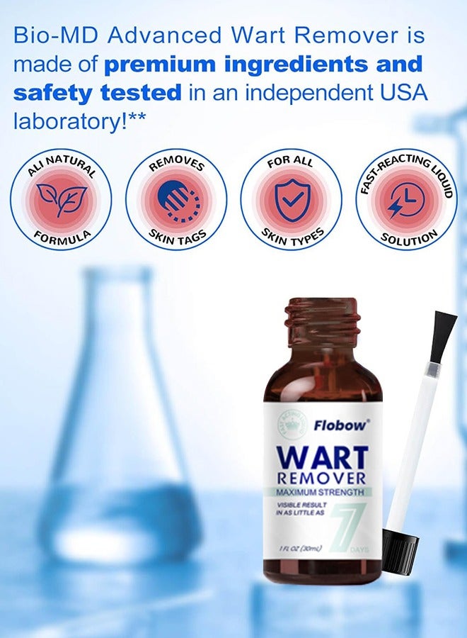 Flobow Wart Remover Liquid Herbal Ingredients Safe Body Warts Treatment for Acne Moles Scar Wart Treatment Wart Remover Oil for Face Body Wart Remover Gel 30ml  - Image 2