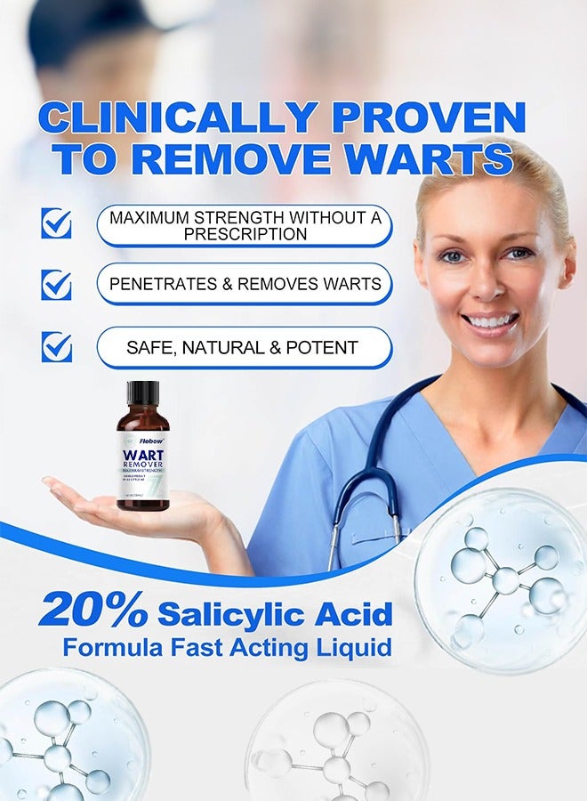 Flobow Wart Remover Liquid Herbal Ingredients Safe Body Warts Treatment for Acne Moles Scar Wart Treatment Wart Remover Oil for Face Body Wart Remover Gel 30ml  - Image 4