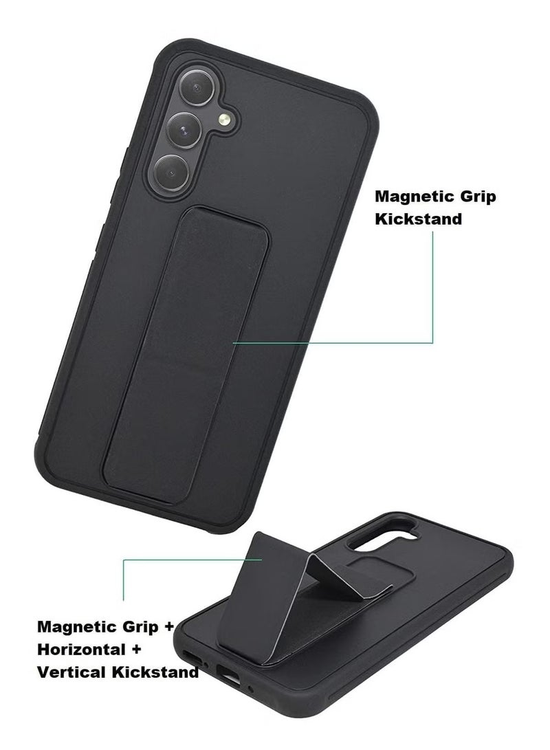 ELTRAZONE Samsung Galaxy A25 Back Stand Case Cover – Magnetic Holder Soft Silicone Case with Horizontal & Vertical Kickstand, Wrist Strap – Full Protection, Scratch Resistance, Matte Finish for Samsung Galaxy A25 - Image 3