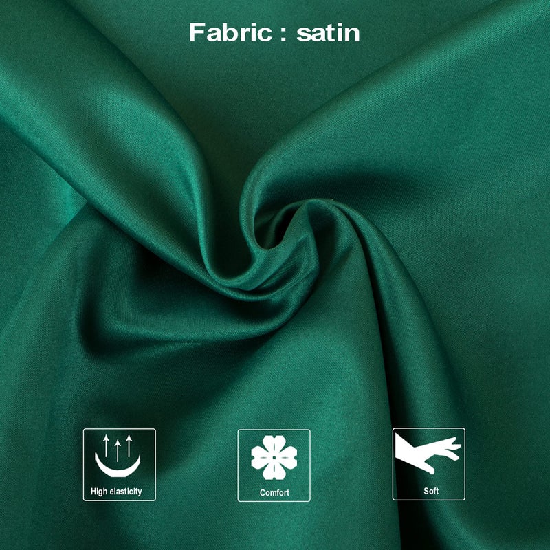 NTBAY Zippered Satin Pillow Cases for Hair and Skin, Luxury Standard Hidden Zipper Pillowcases Set of 2, 20x26 Inches, Dark Green - Image 3
