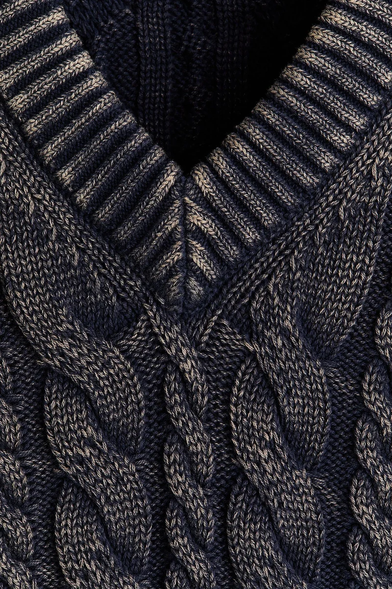 اتش اند ام سترة صوف قطنية بدون أكمام بقصة مريحة