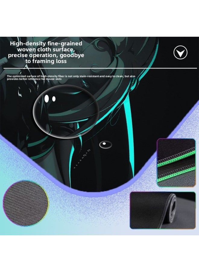 Generic - Oversized Anime Fearless Contract Mouse Pad Viper Valorant Luminous Game E-Sports Keyboard Pad Office Desk Mat-Color:400*800*3mm-Pattern:Fearless Contract (11) Glows - Image 1