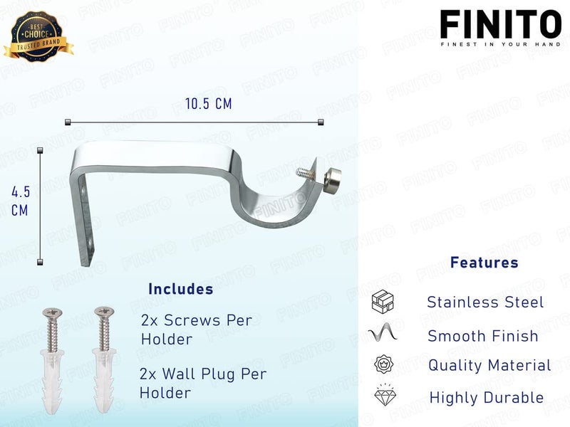 FINITO Coper Finish Curtain Finials and Curtain Support of Stainless Steel Pack of 10 Finial and 10 Rod Holder - Image 2