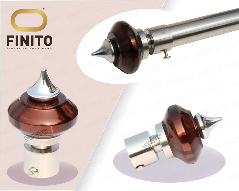 FINITO Coper Finish Curtain Finials and Curtain Support of Stainless Steel Pack of 10 Finial and 10 Rod Holder - Image 4