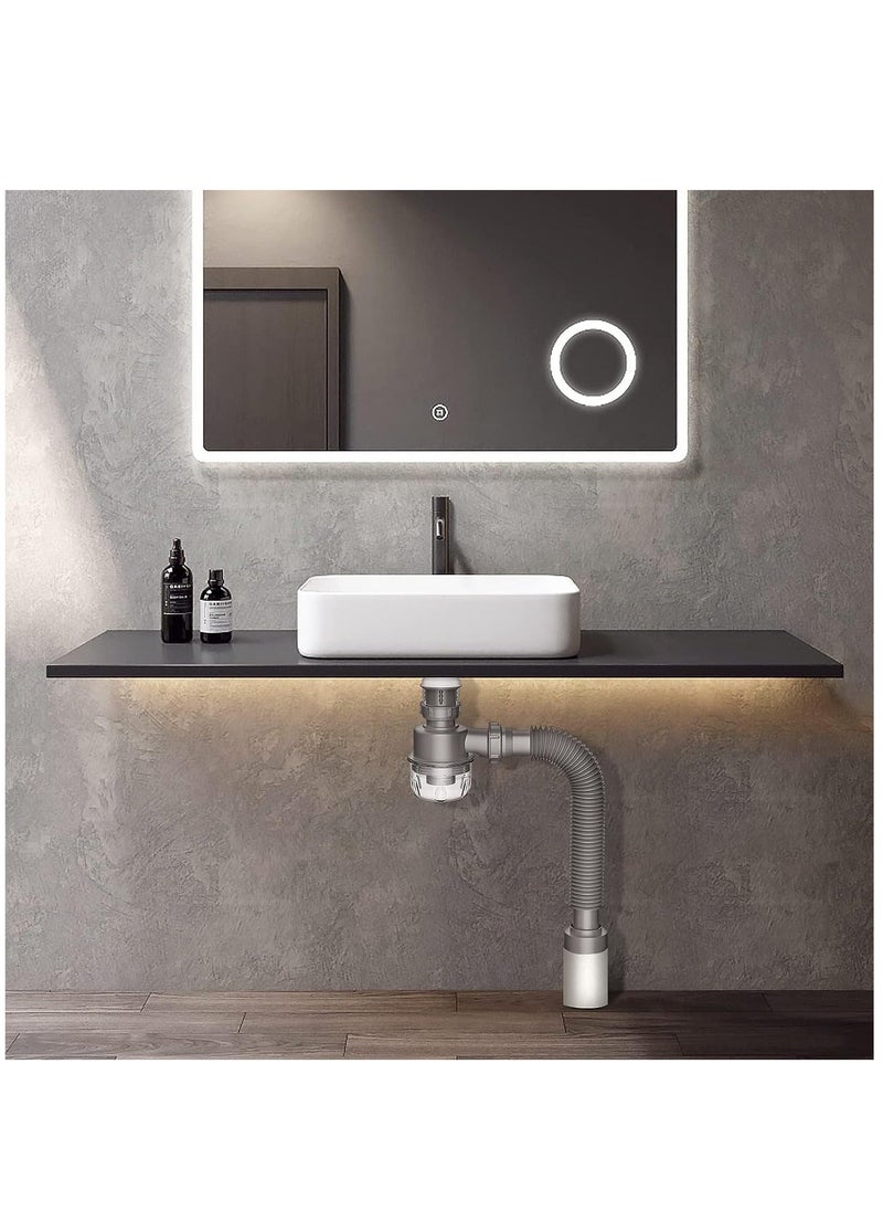 Y&D - Bathroom Sink Drain Kit with Pop-up Stopper Assembly, Flexible Expandable P-trap Pipe - Image 1