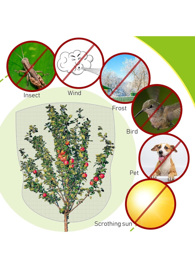 Shappy Shappy 2 Pieces 65 x 82 ft Large Fruit Tree Netting Insect Bird Barrier Tree Net with Drawstring Garden Plant Barrier Protective Cover for Plant Fruit Trees Flower from Insect Birds  - Image 4