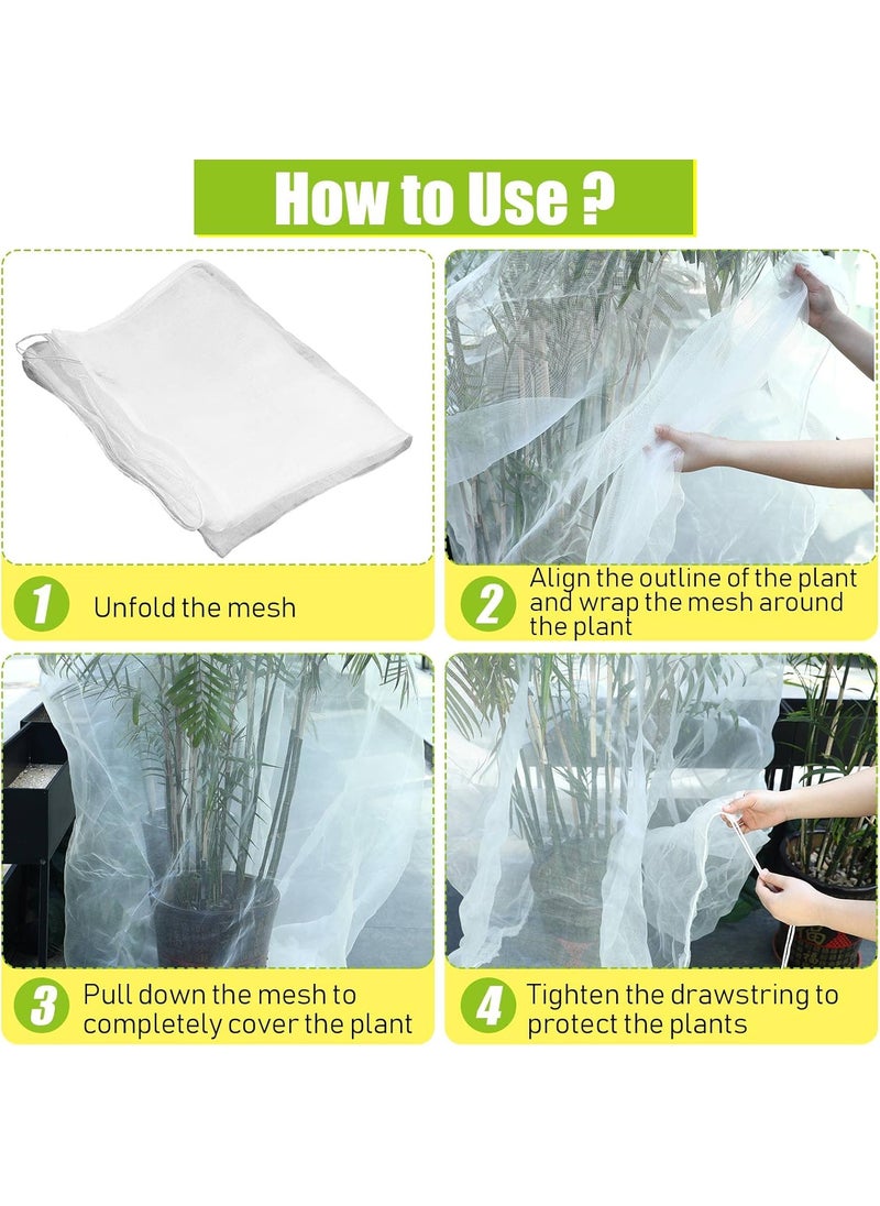 Shappy Shappy 2 Pieces 65 x 82 ft Large Fruit Tree Netting Insect Bird Barrier Tree Net with Drawstring Garden Plant Barrier Protective Cover for Plant Fruit Trees Flower from Insect Birds  - Image 3