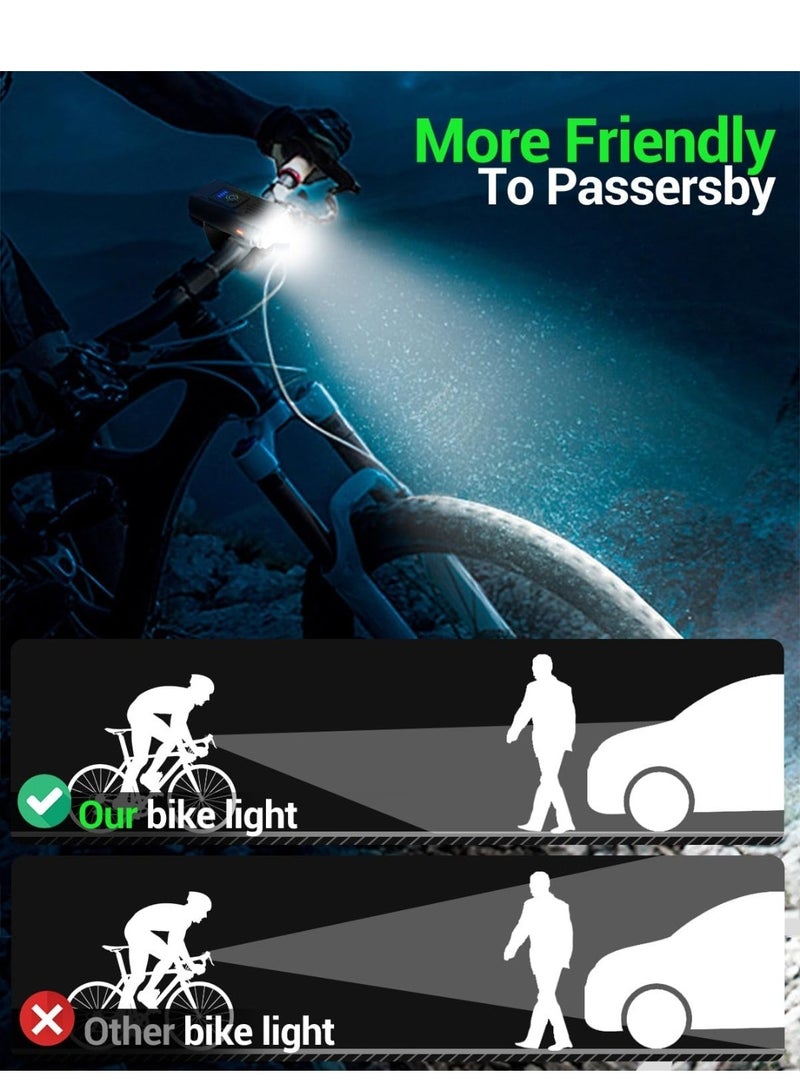 Vierex Bike Light High Lumens Super Bright Bicycle Light 6+4 Modes USB Rechargeable Bike Headlight & Tail Light Set, Waterproof Safety Bike Front & Rear Light for Road, Mountain, Night Riding - Image 4