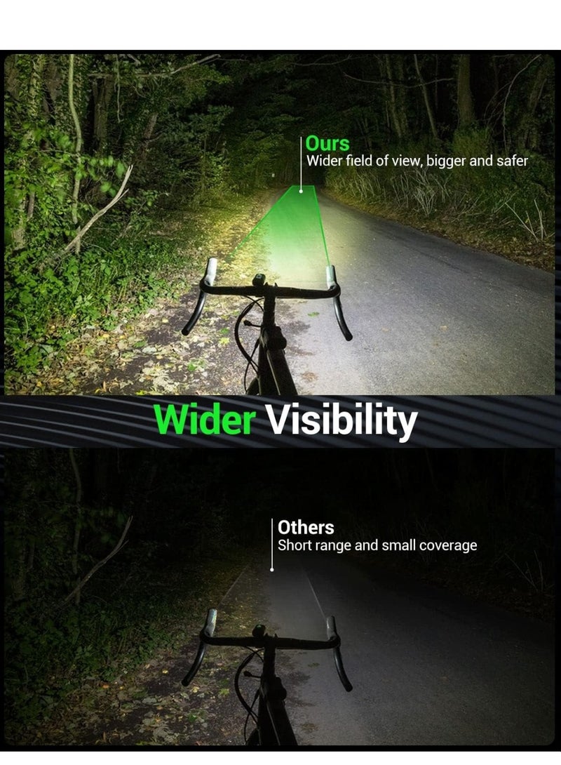 Vierex Bike Light High Lumens Super Bright Bicycle Light 6+4 Modes USB Rechargeable Bike Headlight & Tail Light Set, Waterproof Safety Bike Front & Rear Light for Road, Mountain, Night Riding - Image 2