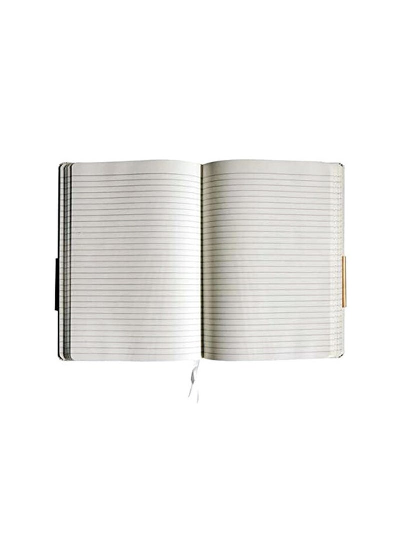 HQ - A5 Size Executive PU Cover Notebook With Elastic Closure 192 Pages Black Cover - Image 1