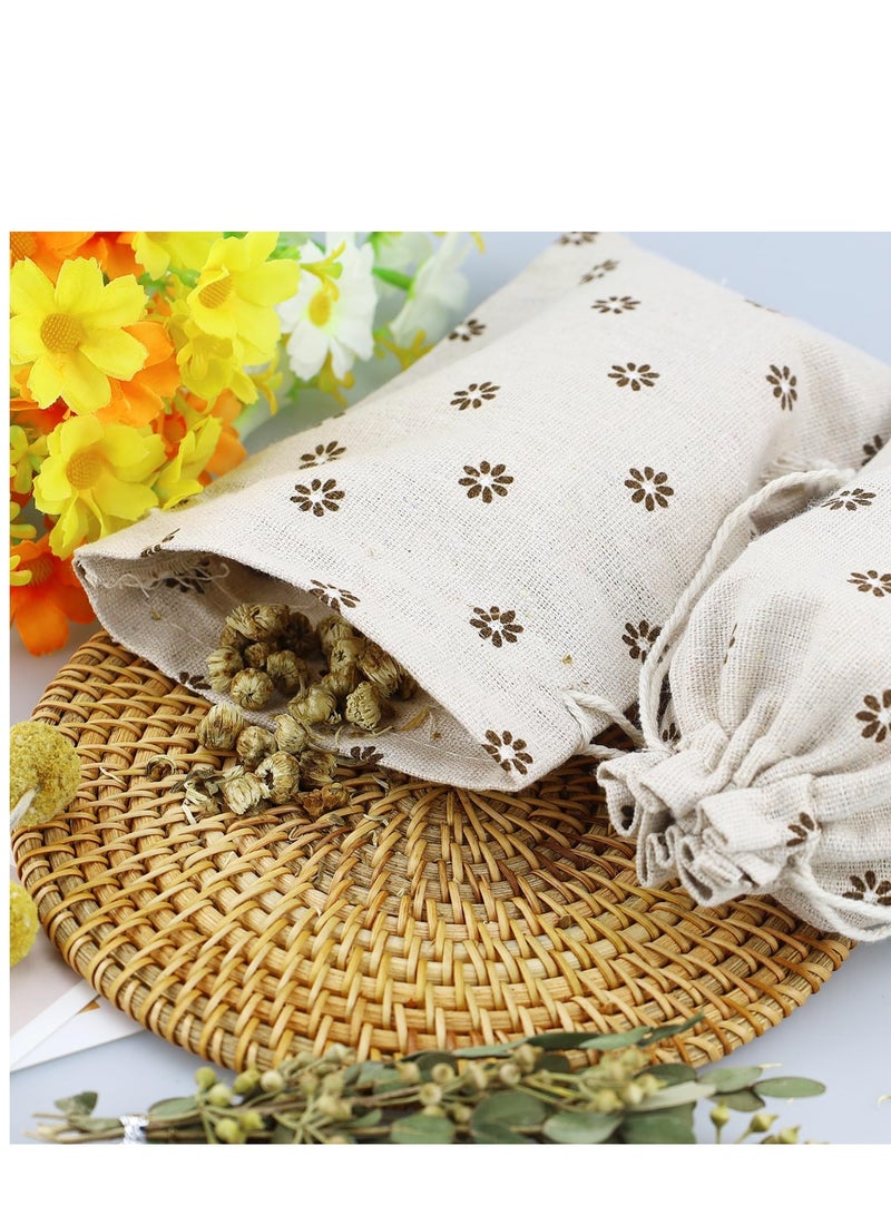 Excefore مجموعة من 20 كيسًا من القطن برباط، وأكياس من الكتان، وحقيبة صغيرة من القماش قابلة لإعادة الاستخدام، ومناسبة لحفلات الزفاف وهدايا أعياد الميلاد (13 × 18 سم) - Image 2