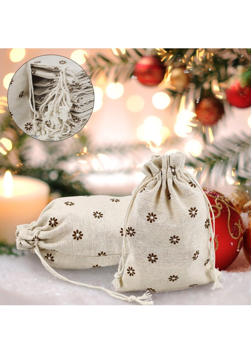 Excefore مجموعة من 20 كيسًا من القطن برباط، وأكياس من الكتان، وحقيبة صغيرة من القماش قابلة لإعادة الاستخدام، ومناسبة لحفلات الزفاف وهدايا أعياد الميلاد (13 × 18 سم) - Image 3