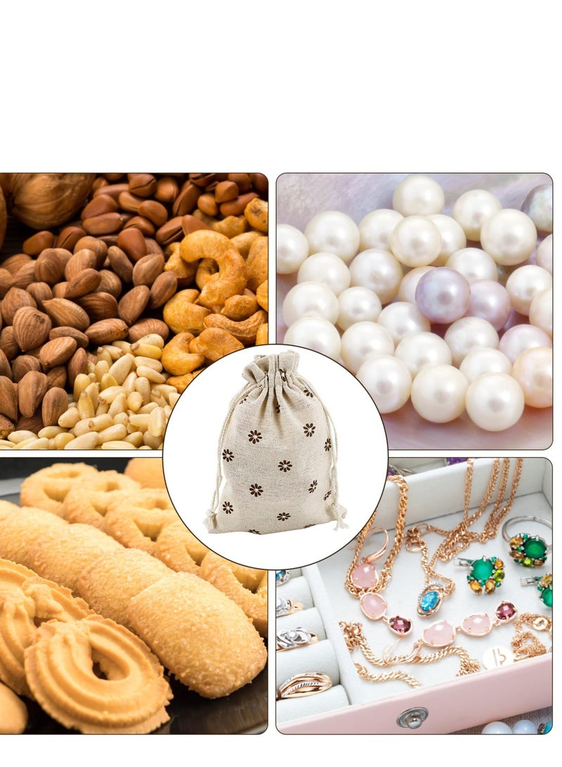 Excefore مجموعة من 20 كيسًا من القطن برباط، وأكياس من الكتان، وحقيبة صغيرة من القماش قابلة لإعادة الاستخدام، ومناسبة لحفلات الزفاف وهدايا أعياد الميلاد (13 × 18 سم) - Image 5