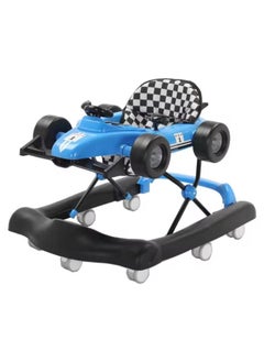 umbrella Baby Walker in the Shape of a Car - 3-in-1 Multi-function Brakes - Black and Blue  - Image 1