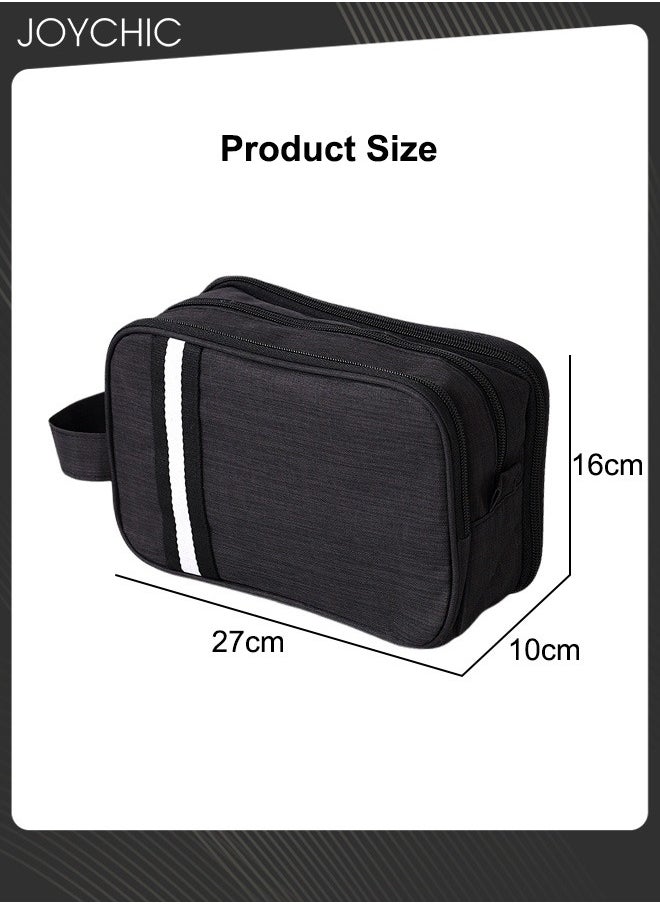 Joychic - Dry and Wet Separation Large Capacity Cosmetic Bag for Women and Men Portable Waterproof Travel Business Trip Toiletry Bag Multi-purpose Storage Organizer Black - Image 1