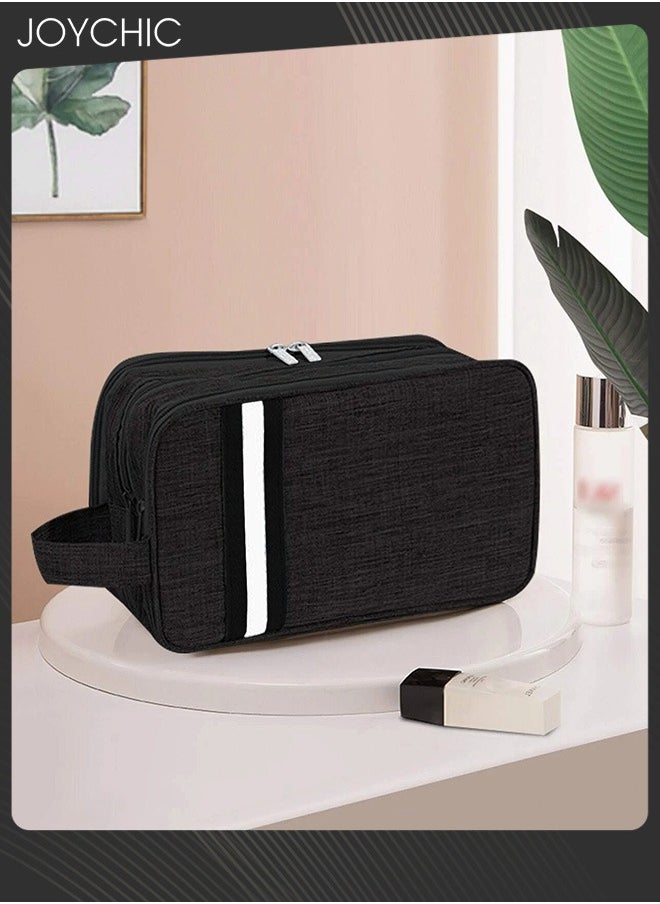 Joychic - Dry and Wet Separation Large Capacity Cosmetic Bag for Women and Men Portable Waterproof Travel Business Trip Toiletry Bag Multi-purpose Storage Organizer Black - Image 1