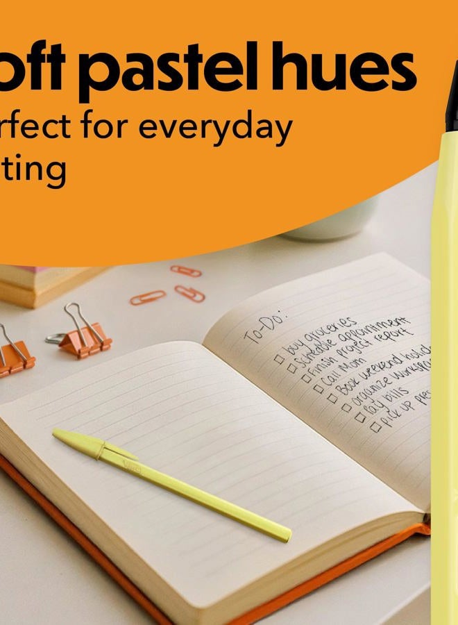 Bic Cristal Pastel Ballpoint Pens, Black Ink, Pastel Colored Barrels, Pens for Journaling, 24-Count Pack - Image 3