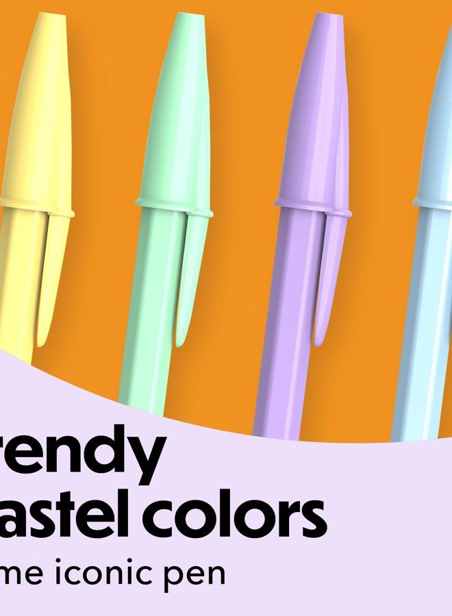 Bic Cristal Pastel Ballpoint Pens, Black Ink, Pastel Colored Barrels, Pens for Journaling, 24-Count Pack - Image 2