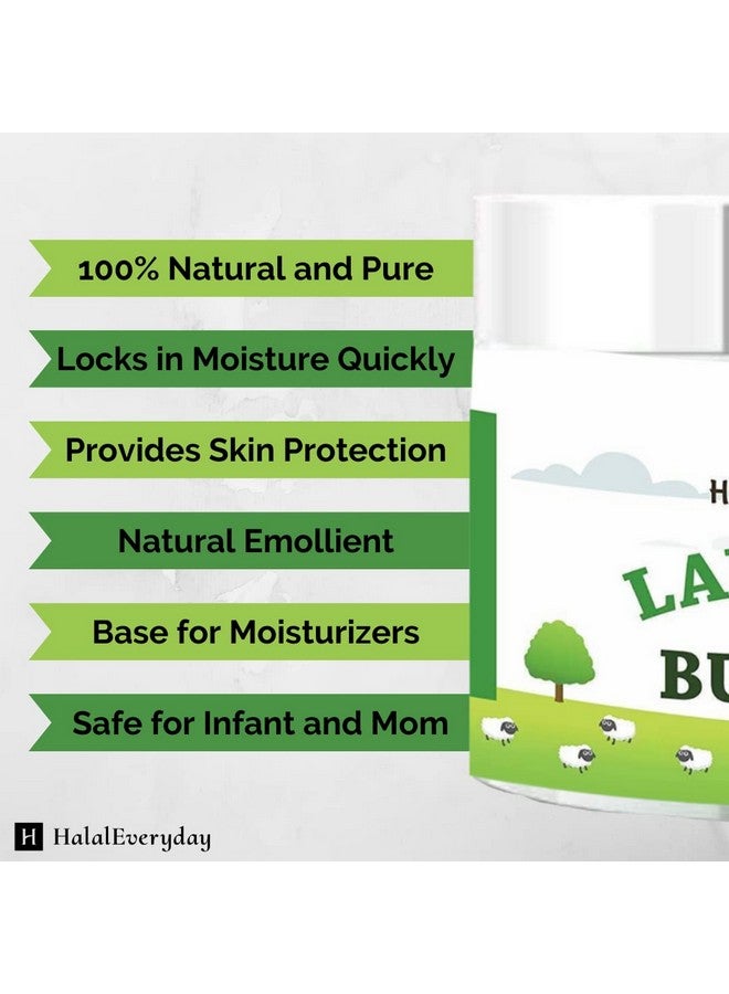 Lanolin (Anhydrous) - Ultra Refined Butter - Use for Lotion, Cream, Lip Balm, Oil, Stick, or Body Butter 4oz - Natural Nipple cream - lip balm By HalalEveryday®