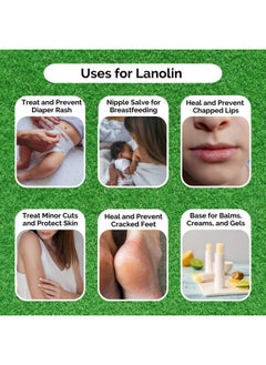 Saaqin Lanolin (Anhydrous) - Ultra Refined Butter - Use for Lotion, Cream, Lip Balm, Oil, Stick, or Body Butter 4oz - Natural Nipple cream - lip balm By HalalEveryday®  - Image 3