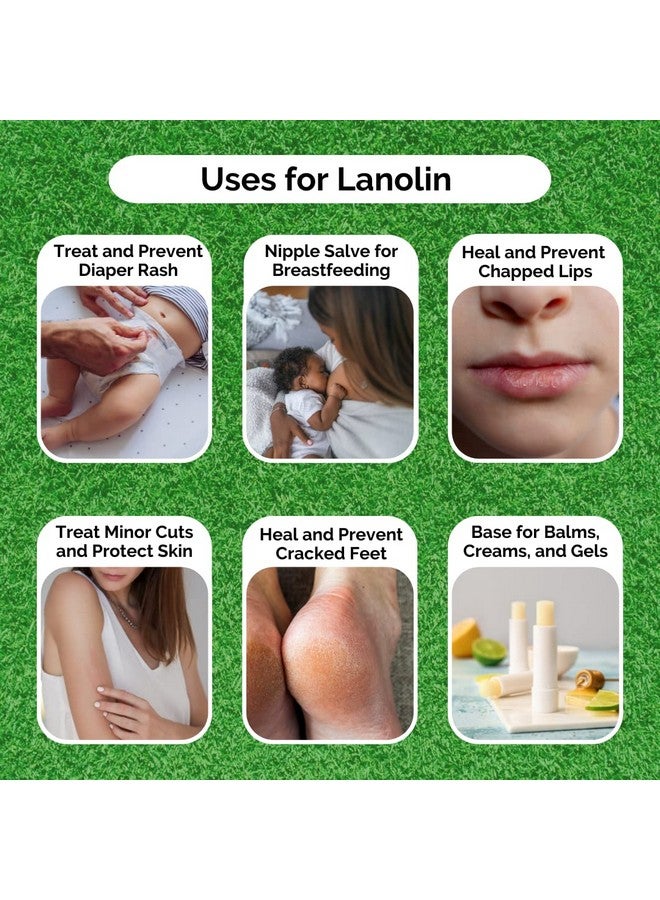 Lanolin (Anhydrous) - Ultra Refined Butter - Use for Lotion, Cream, Lip Balm, Oil, Stick, or Body Butter 4oz - Natural Nipple cream - lip balm By HalalEveryday®