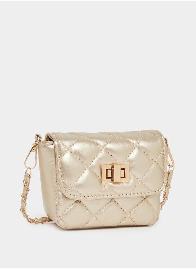 Styli Styli Quilted Crossbody Bag with Chain Strap  - Image 1