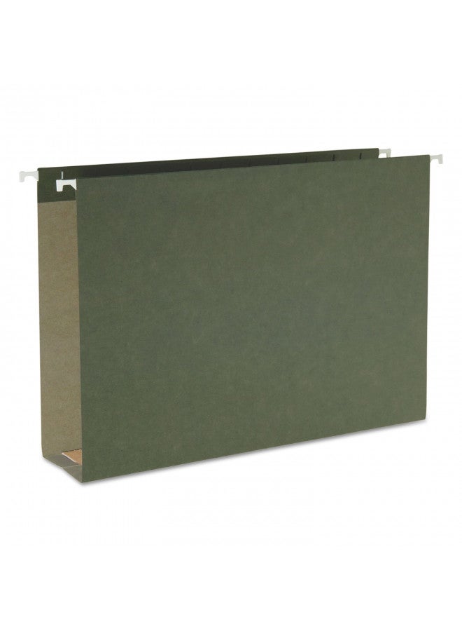 Smead 100% Recycled Box Bottom Hanging File Folder, 2" Expansion, Legal Size, Standard Green, 25 per Box (65095) - Image 2