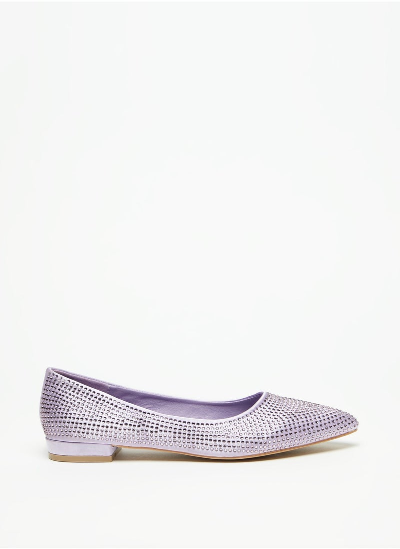 Flora Bella By Shoexpress - Womens Embellished Slip On Pointed Toe Ballerina Shoes Ramadan Collection - Image 1