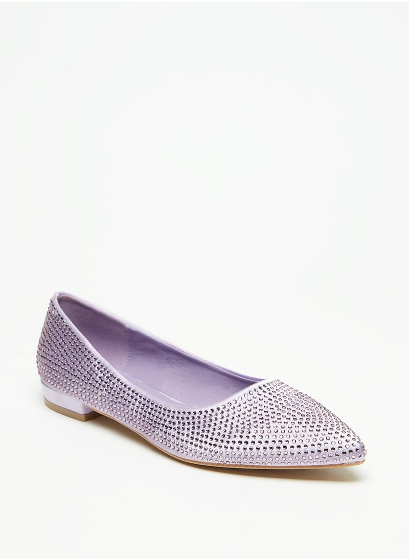 Flora Bella By Shoexpress - Womens Embellished Slip On Pointed Toe Ballerina Shoes Ramadan Collection - Image 1