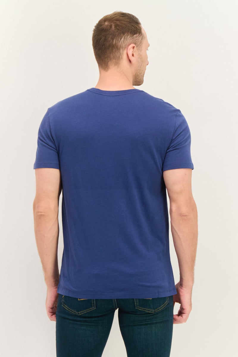 GAP تي شيرت رجالي بأكمام قصيرة وياقة دائرية، تركواز كومبو - Image 3