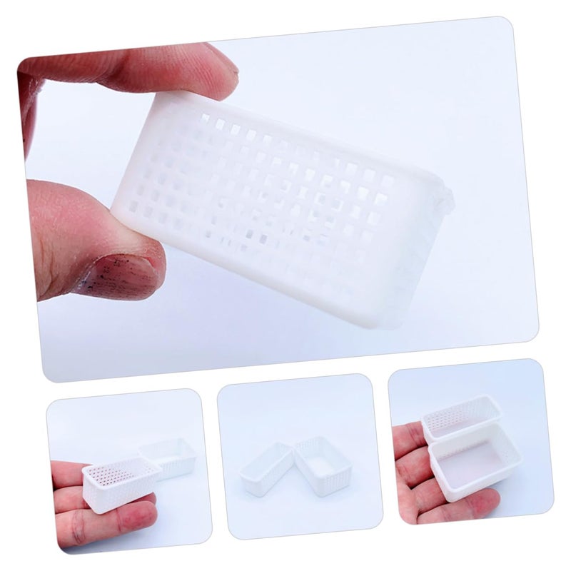 2 Miniature Dollhouse Storage Baskets Simulation Models for Creative Play Smooth Design House Decor - Image 3