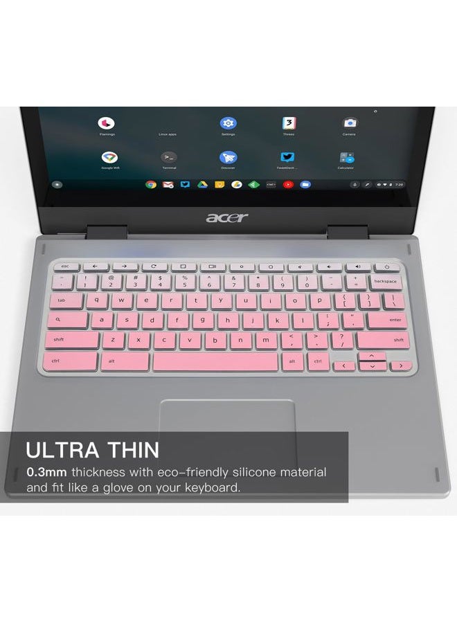 CaseBuy Keyboard Cover for Acer Chromebook Spin 11 311 C733 CP311 511 512/Chromebook 11 CB3-131 CB3-132 CB5-132T/Chromebook Spin CP713 CB5-312T/Acer Chromebook 14 15 inch -Gradual Pink - Image 3