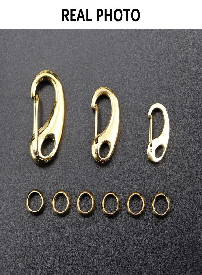 YOLUFER 3 Set Pet Tag Quick Clip Stainless Steel Buckle with Rings Stainless Steel Hook with Rings for Pet ID Tags (Gold) - Image 4