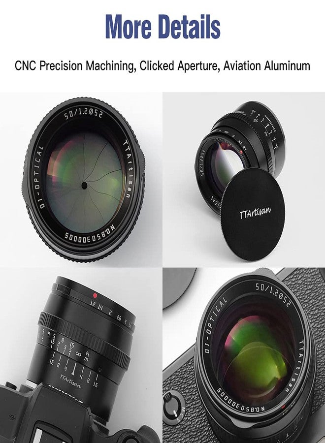 TTArtisan 50mm F1.2 APS-C Large Aperture Manual Focus Lens for Leica L Mount Camera Like Leica T TL CL TL2 for Sigma FP APS-C Mode - Image 5
