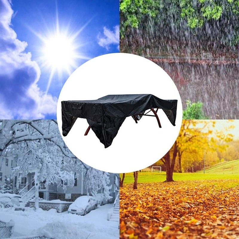 Amberr Outdoor Ping Pong Table Cover - Dustproof, Waterproof, Lightweight, Prevent Dripping Water - Black - Image 4