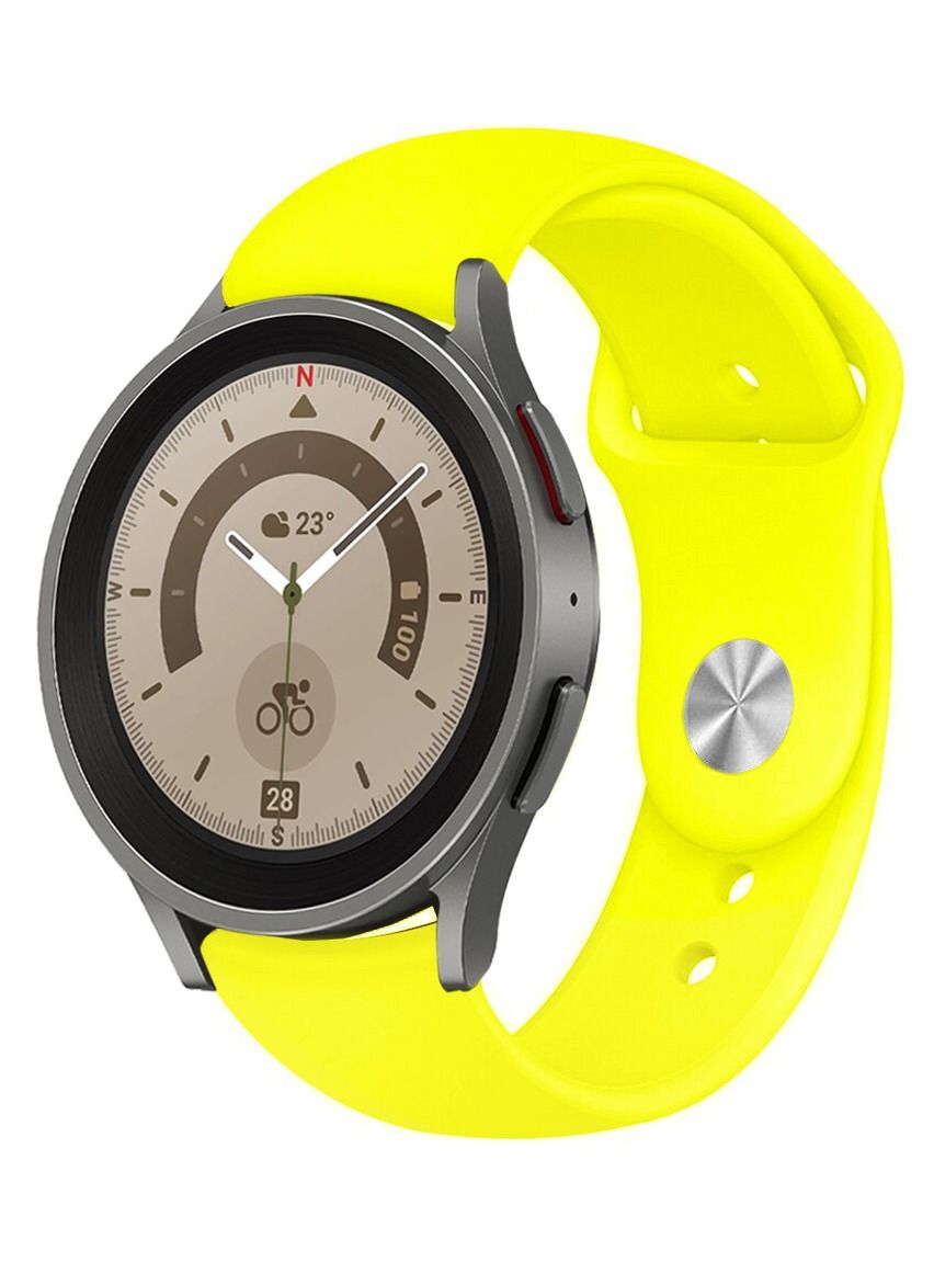 CATANES Samsung Galaxy Watch 5 Band Galaxy Watch 5 Pro Band Replacement Silicone Strap 20mm Smart Watch Wristband Compatible with Galaxy Watch5 (44mm/40mm) Galaxy Watch5 Pro (45mm) Bright Yellow