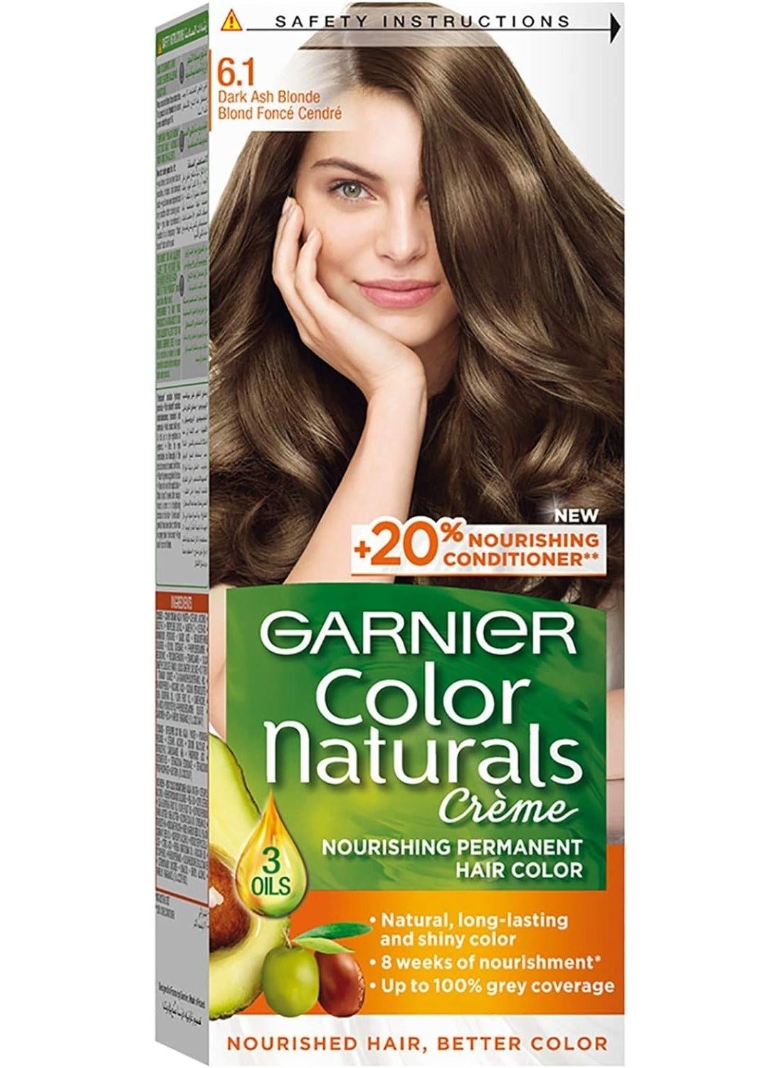 Garnier Color Naturals Permanent Creme Hair Color - 6.1 Dark Ash Blonde 112 ML