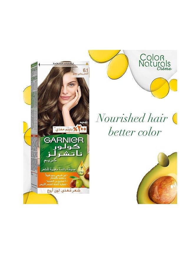 Garnier Garnier Color Naturals Permanent Creme Hair Color - 6.1 Dark Ash Blonde 112 ML  - Image 5