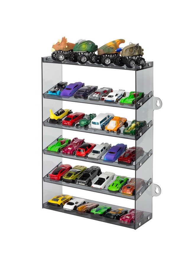 KISLANE Acrylic Display Case for Toy Cars & Matchbox Cars, 6 Tiers Matchbox Cars Display Case, Sturdy Assembly Storage Case Display of 48 Toy Cars Matchbox Cars (6- Tiers Gray) - Image 1