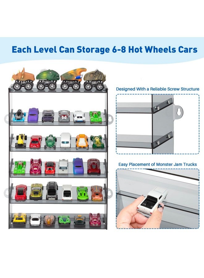 KISLANE Acrylic Display Case for Toy Cars & Matchbox Cars, 6 Tiers Matchbox Cars Display Case, Sturdy Assembly Storage Case Display of 48 Toy Cars Matchbox Cars (6- Tiers Gray) - Image 3
