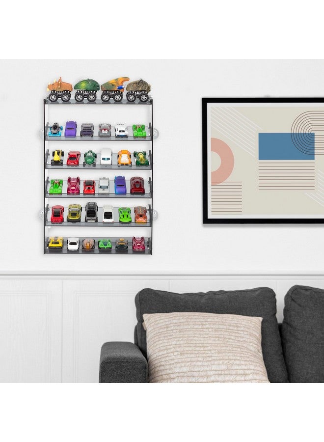 KISLANE Acrylic Display Case for Toy Cars & Matchbox Cars, 6 Tiers Matchbox Cars Display Case, Sturdy Assembly Storage Case Display of 48 Toy Cars Matchbox Cars (6- Tiers Gray) - Image 5