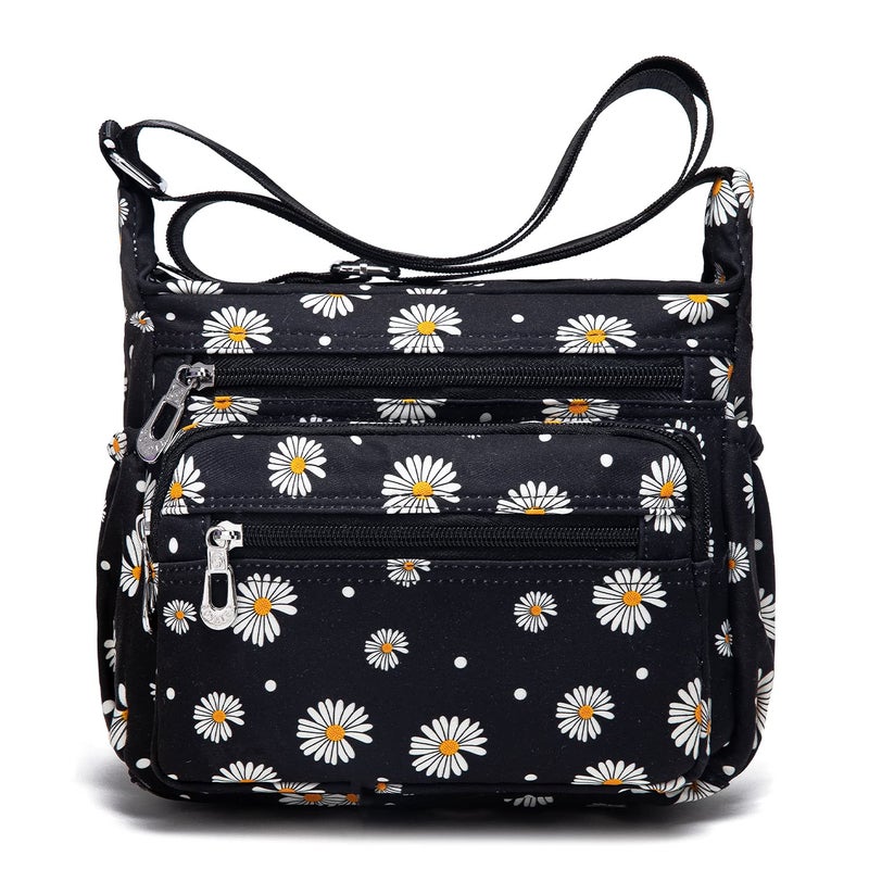 Pealwel Women Shoulder Handbag Roomy Multiple Pockets Bag Ladies Crossbody Purse Tote Top Handle Satchel(Flower) - Image 1