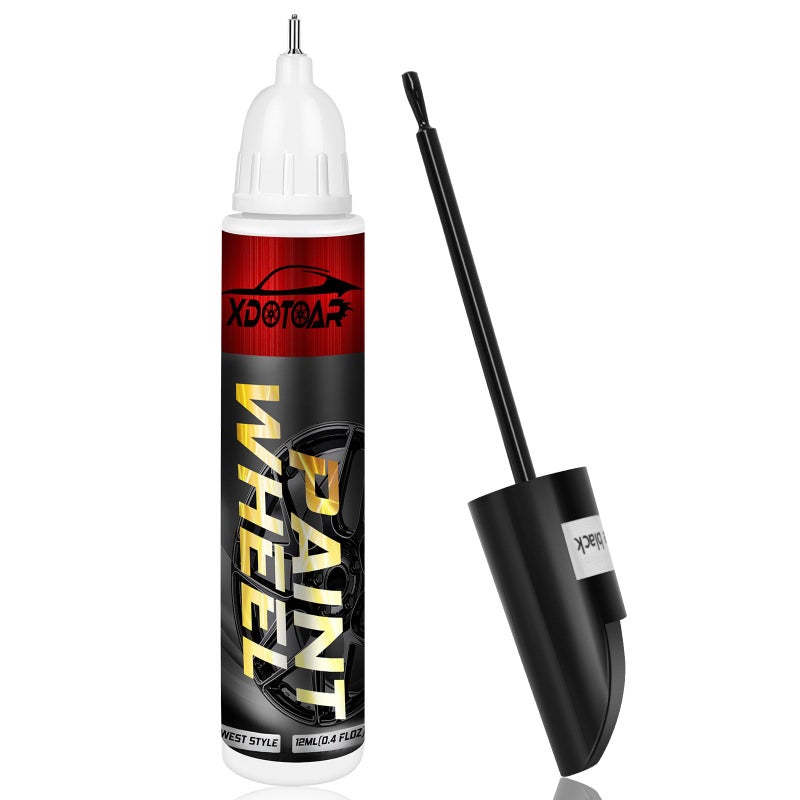 xdotoar Matte Black Rim Touch Up Paint Efficient Wheel Paint Pen for Metal Also Match Flat Black Seamless Repair Car Faucet and More Color Accurate Long Lasting Adhension Quick Drying Easy to Use - Image 3