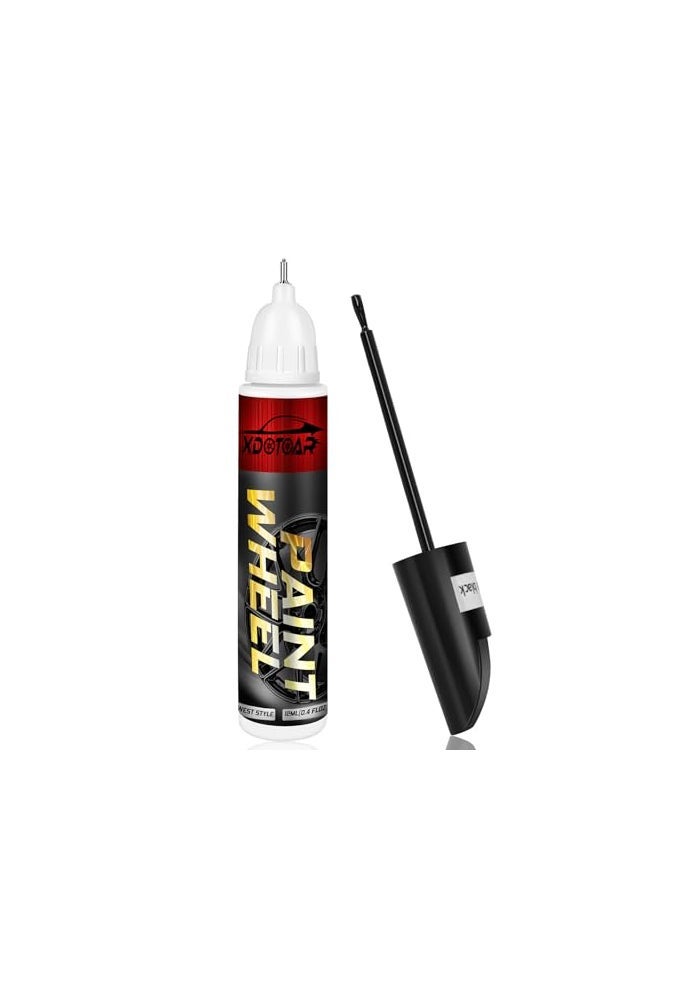 xdotoar Matte Black Rim Touch Up Paint Efficient Wheel Paint Pen for Metal Also Match Flat Black Seamless Repair Car Faucet and More Color Accurate Long Lasting Adhension Quick Drying Easy to Use - Image 1