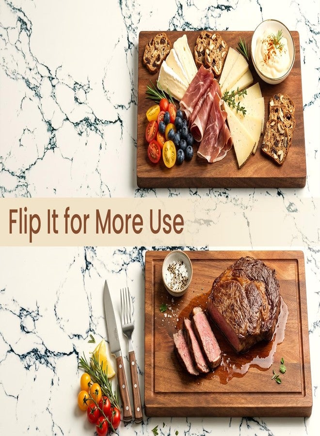 Danfoxer Set of 3 Acacia Wood Cutting Board Set,Wooden Chopping Boards with Juice Groove and Stand Holder for Kitchen,Butcher Block for Meat,Vegetables, Fruit - Image 5