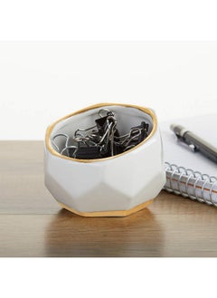 Kate Aspen Kate Aspen 23216NA Geometric Ceramic Planters Decorative Bowls (Set of 2) Trinket Dish, Home, Room, Desk, Table Décor, One Size, White  - Image 5