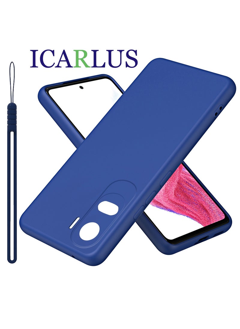 ICARLUS For Honor 90 Lite 5G Case Slim Liquid Silicone Protective Cover Blue  - Image 1