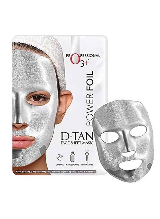 O3+ Power Foil Dtan Face Sheet Mask For Skin Brightening Face Mask For Glowing Skintan Removal Oil Control Acne & Fairness For Women & Men 30Gm  - Image 2