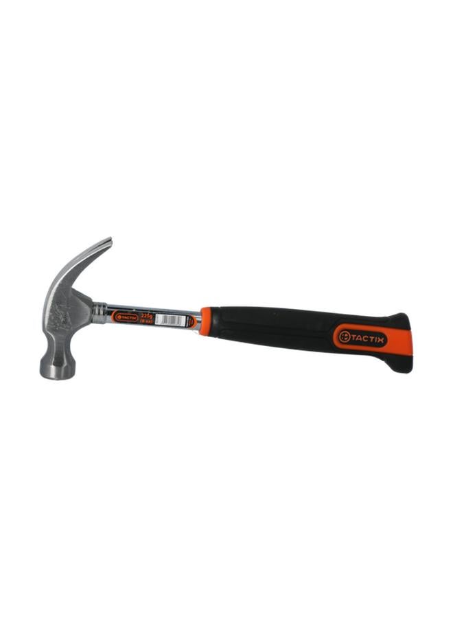 Tactix Forged Steel Tabular Claw Hammer with Non-Slip Bimaterial Handle Black and Orange - Image 2